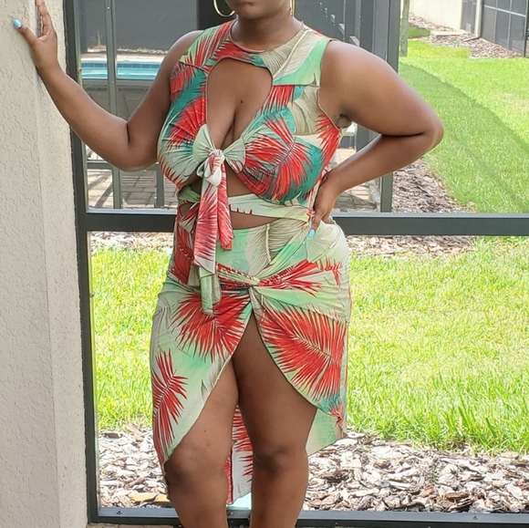 Goodtime USA Other - Floral Swimsuit and Skirt